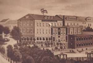 Kaffeehaus Trömel - Anbau, Küche, Backstube und Terrassengarten, Postplatz 9, 1890