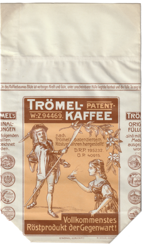 Kaffeetüte der Kaffeerösterei Otto Trömel in Glauchau