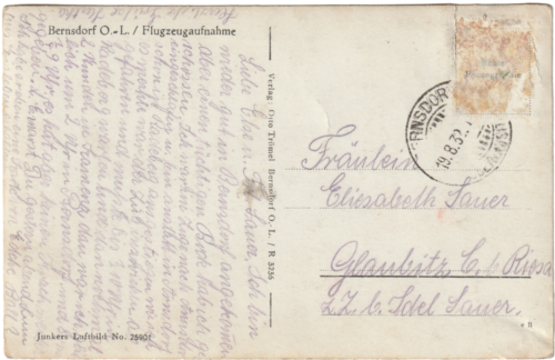 Postkarte, gedruckt vom Verlag Otto Trömel in Gössnitz