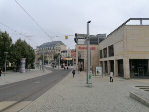 Blick Richtung ehem. Warenhaus Tietz, 2022